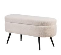 Nordlys Metal And White Bouclé Storage Bench Modern Design Style Entryway