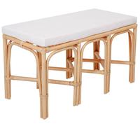 Nordlys Natural Rattan Bedroom Entryway Bench in Brown Nordlys Brown