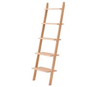 Nordlys Natural Solid Wood Wall Ladder Shelf in Brown Nordlys Brown