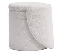 Nordlys Pouf de Salon avec Dossier et Rangement Ottoman with Backrest & Storage in White Nordlys White
