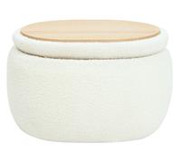 Nordlys Pouf de Salon Coffee Table with Storage Wood in White Nordlys White
