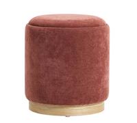 Nordlys Pouf With Storage Side Table In Fabric Terracotta