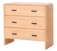 Nordlys Scandinavian Bedroom Dresser with Wood & Metal 3 Drawers Storage in Brown Nordlys Brown