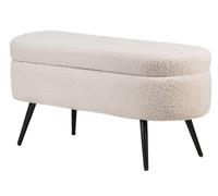 Nordlys Scandinavian Design Bench with Metal Legs Storage in White Nordlys White