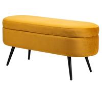 Nordlys Scandinavian Design Bench with Metal Legs Storage in Yellow Nordlys Yellow