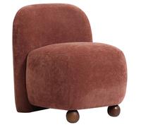Nordlys Scandinavian Lounge Armchair with Wooden Legs & Fabric in Red Nordlys Red