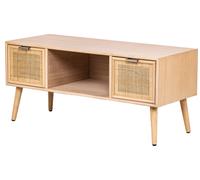 Nordlys Scandinavian Solid Wood TV Stand with 2 Drawers in Brown Nordlys Brown