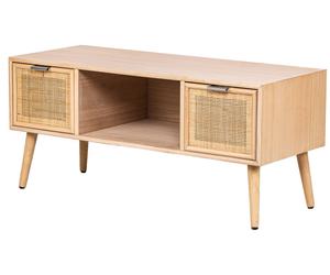 Nordlys Scandinavian Solid Wood TV Stand with 2 Drawers in Brown Nordlys Brown