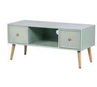 Nordlys Scandinavian Solid Wood TV Stand with 2 Drawers in Green Nordlys Green