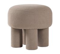 Nordlys Scandinavian-Style Taupe Bouclé Living Room Pouf Vintage Style Living Room