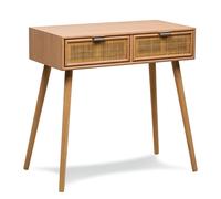 Nordlys Scandinavian Wooden Console Table with 2 Drawers in Brown Nordlys Brown