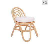 Nordlys Set Of 2 Chairs For Children In Rattan Beige
