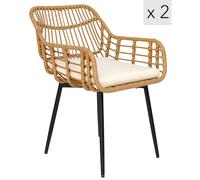 Nordlys Set of 2 Chairs with Metal Legs in Brown Nordlys Brown