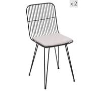 Nordlys Set of 2 Industrial Metal Dining Room Chairs in Grey Nordlys Grey