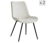 Nordlys Set Of 2 Metal And Beige Fabric Dining Chairs Modern Design Style Dining Room