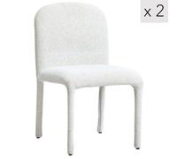 Nordlys Set Of 2 Metal And Beige Fabric Dining Chairs Modern Design Style Dining Room
