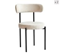 Nordlys Set Of 2 Metal And Ribbed Beige Velvet Dining Chairs Modern Design Style Dining Room