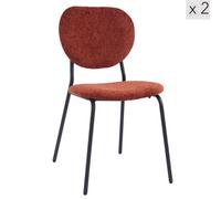 Nordlys Set Of 2 Metal And Terracotta Fabric Dining Chairs Modern Design Style Dining Room