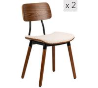 Nordlys Set of 2 Modern Wooden Dining Room Chairs in White Nordlys White