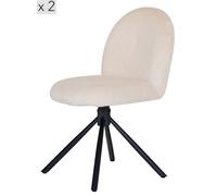 Nordlys Set of 2 Rotating Metal Dining Room Chairs in Beige Nordlys Beige