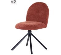 Nordlys Set of 2 Rotating Metal Dining Room Chairs in Red Nordlys Red