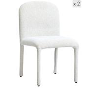 Nordlys Set of 2 Scandinavian Dining Chairs in Fabric in Beige Nordlys Beige