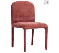 Nordlys Set of 2 Scandinavian Dining Chairs in Fabric in Red Nordlys Red