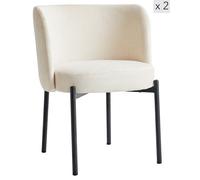 Nordlys Set of 2 Scandinavian Metal Dining Room Chairs in Beige Nordlys Beige