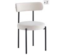 Nordlys Set of 2 Scandinavian Metal Dining Room Chairs in Beige Nordlys Beige