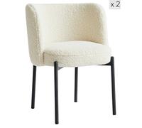 Nordlys Set of 2 Scandinavian Metal Dining Room Chairs in White Nordlys White