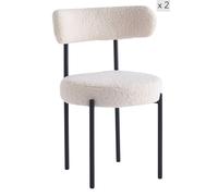 Nordlys Set of 2 Scandinavian Metal Dining Room Chairs in White Nordlys White
