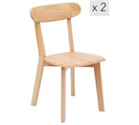 Nordlys Set of 2 Scandinavian Solid Wood Dining Room Chairs in Brown Nordlys Brown