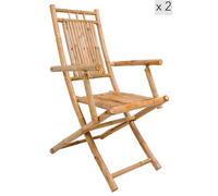 Nordlys Set of 2 Solid Bamboo Chairs in Brown Nordlys Brown