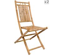 Nordlys Set of 2 Solid Bamboo Chairs in Brown Nordlys Brown