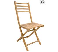 Nordlys Set of 2 Solid Bamboo Chairs in Brown Nordlys Brown