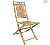 Nordlys Set Of 2 Solid Bamboo Wood Indoor Outdoor Chairs Exotic Boho Outdoor