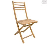Nordlys Set Of 2 Solid Bamboo Wood Indoor Outdoor Chairs Exotic Boho Outdoor