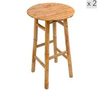 Nordlys Set Of 2 Solid Wood Bar Stools Exotic Boho Dining Room