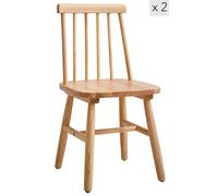 Nordlys Set of 2 Solid Wood Children's Chairs in Brown Nordlys Brown