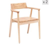 Nordlys Set Of 2 Solid Wood With Armrests Dining Chairs Exotic Boho Dining Room