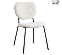 Nordlys Set Of 2 White Bouclé Dining Chairs Modern Design Style Dining Room