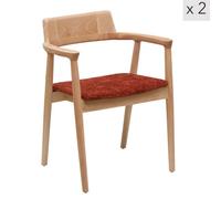 Nordlys Set Of 2 Wood And Terracotta Dining Chairs Exotic Boho Dining Room