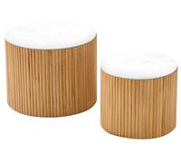 Nordlys Set of 2 Wooden Coffee Tables with Storage in Brown Nordlys Brown