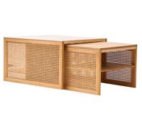 Nordlys Set of 2 Wooden Coffee Tables with Storage in Brown Nordlys Brown