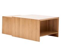 Nordlys Set of 2 Wooden Coffee Tables with Storage in Light Brown Nordlys Light Brown