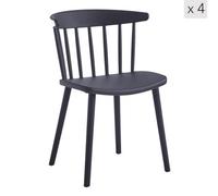 Nordlys Set Of 4 Black Polypropylene Dining Chairs Modern Design Style Dining Room