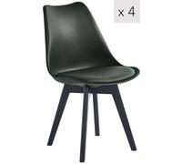 Nordlys Set Of 4 Black Wood And Polypropylene Dining Chairs Modern Design Style Dining Room