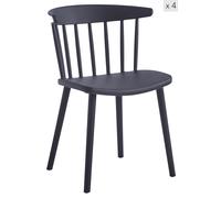 Nordlys Set of 4 Indoor Outdoor Chairs in Black Nordlys Black