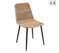 Nordlys Set Of 4 Metal And Fiber Dining Chairs Exotic Boho Dining Room