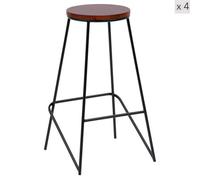 Nordlys Set Of 4 Metal And Wood Bar Stool Exotic Boho Dining Room